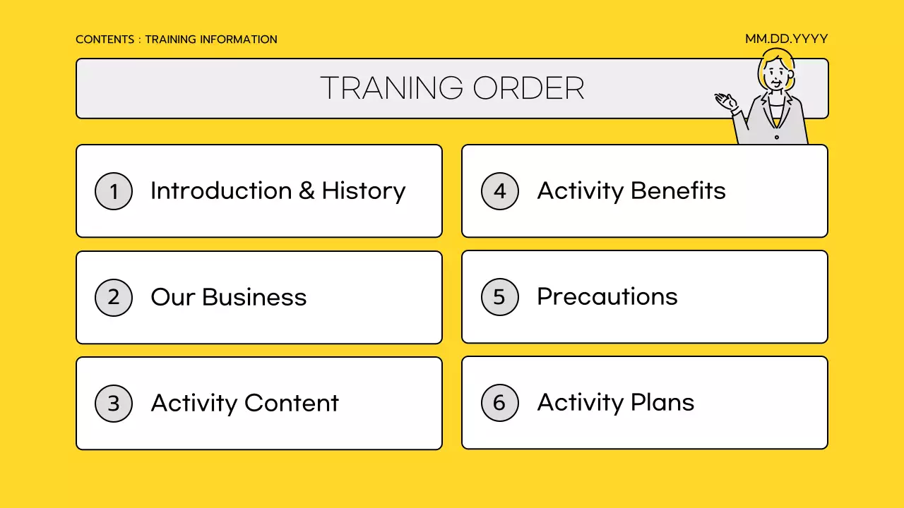 Simple yellow and gray corps training materials