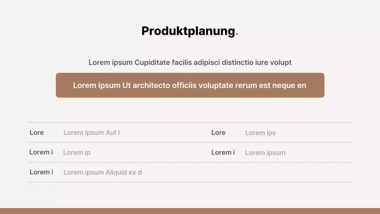 Einfacher Merchandising-Vorschlag in Braun und Beige