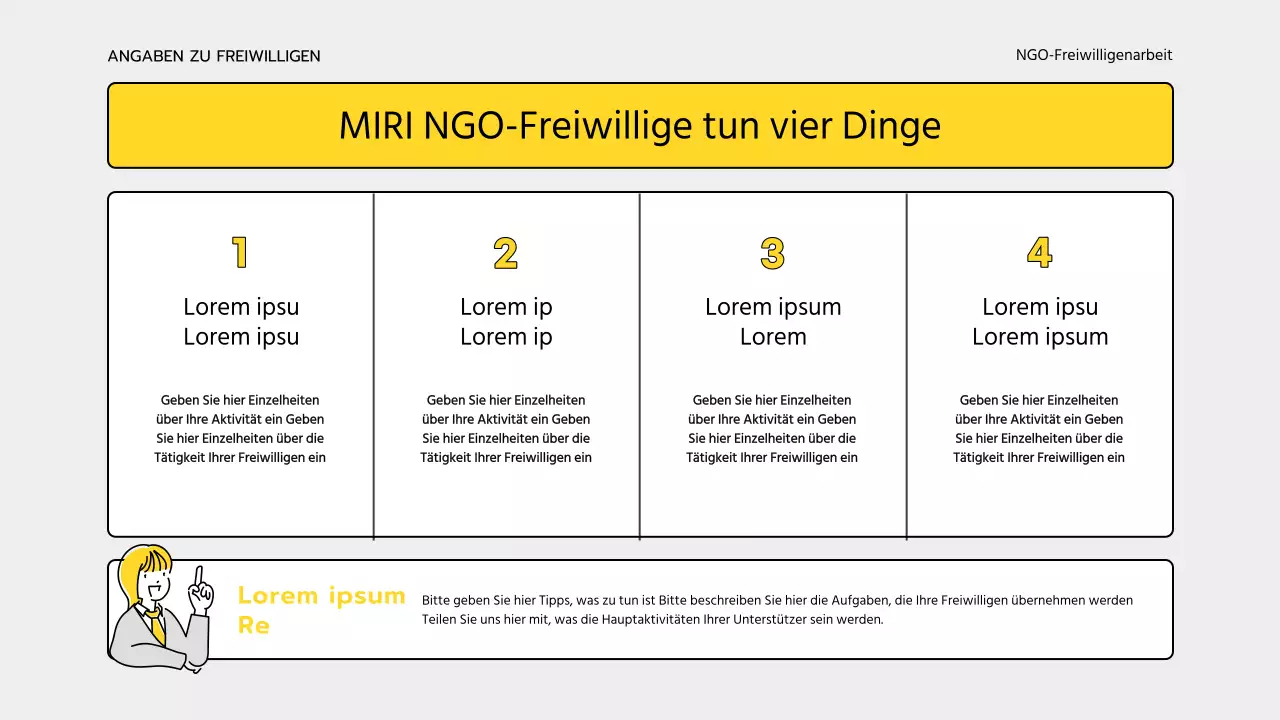 Einfaches gelbes und graues Korps Schulungsmaterial