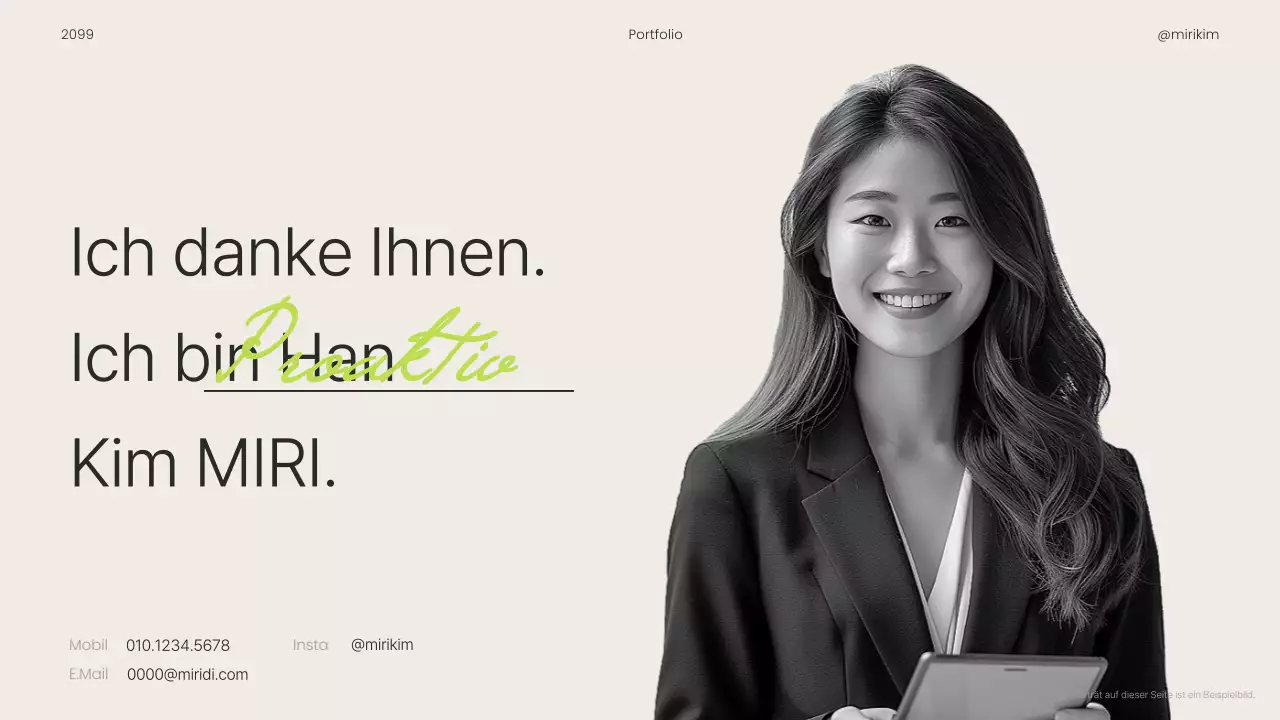 Eine einfache, bedruckbare Karrieremappe in Lindgrün und Schwarz