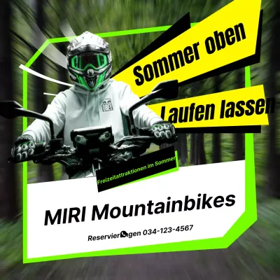 Förderung kitschig gelber und chartreuser Mountainbike-Aktivitäten
