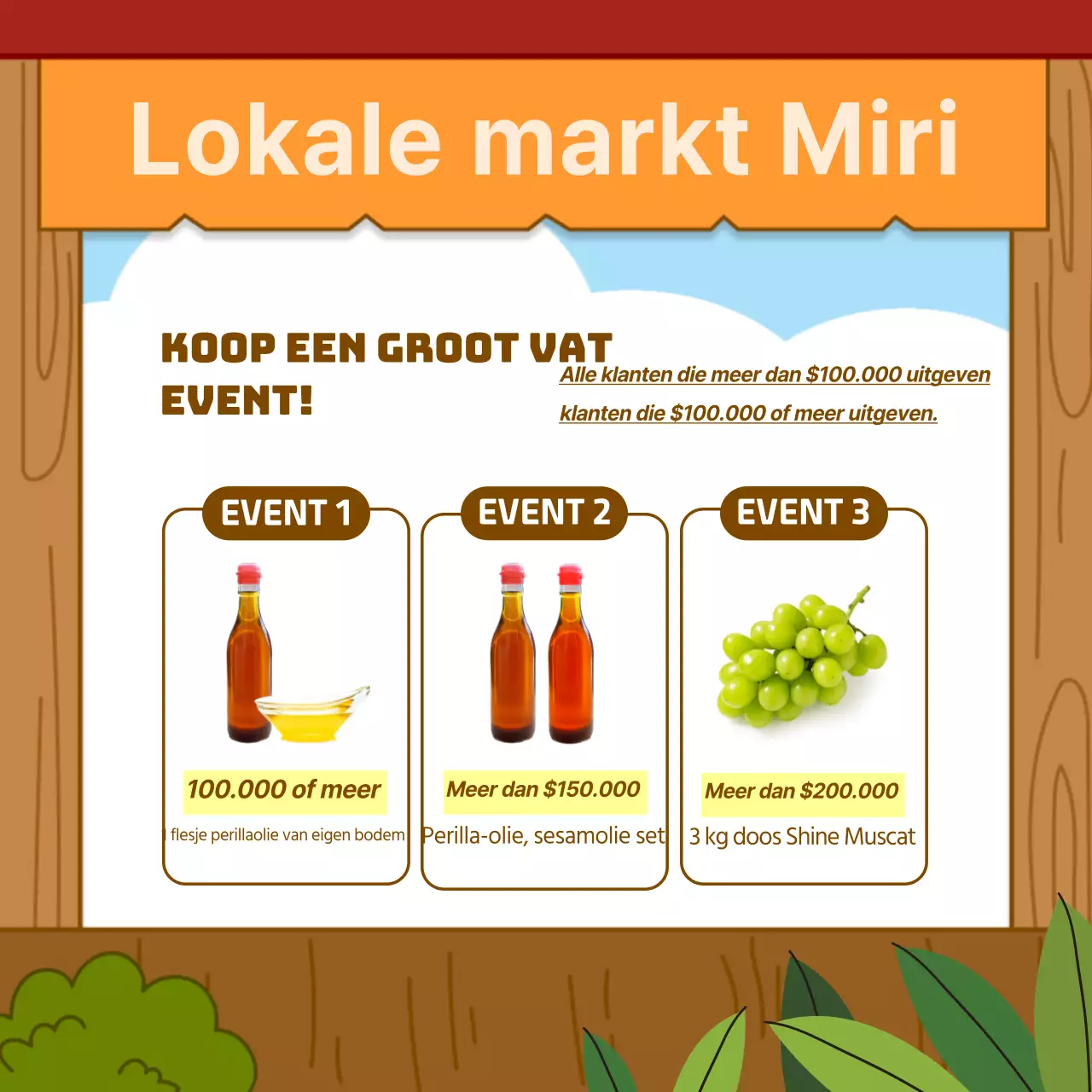 Promoot je oranje en bruine boerenmarkt