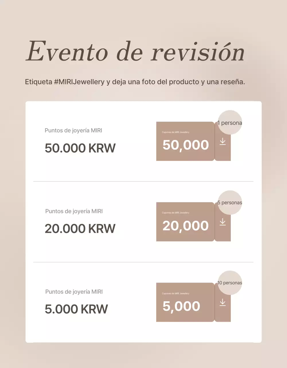 Promocione su página de reseñas de joyas en marrones y beiges