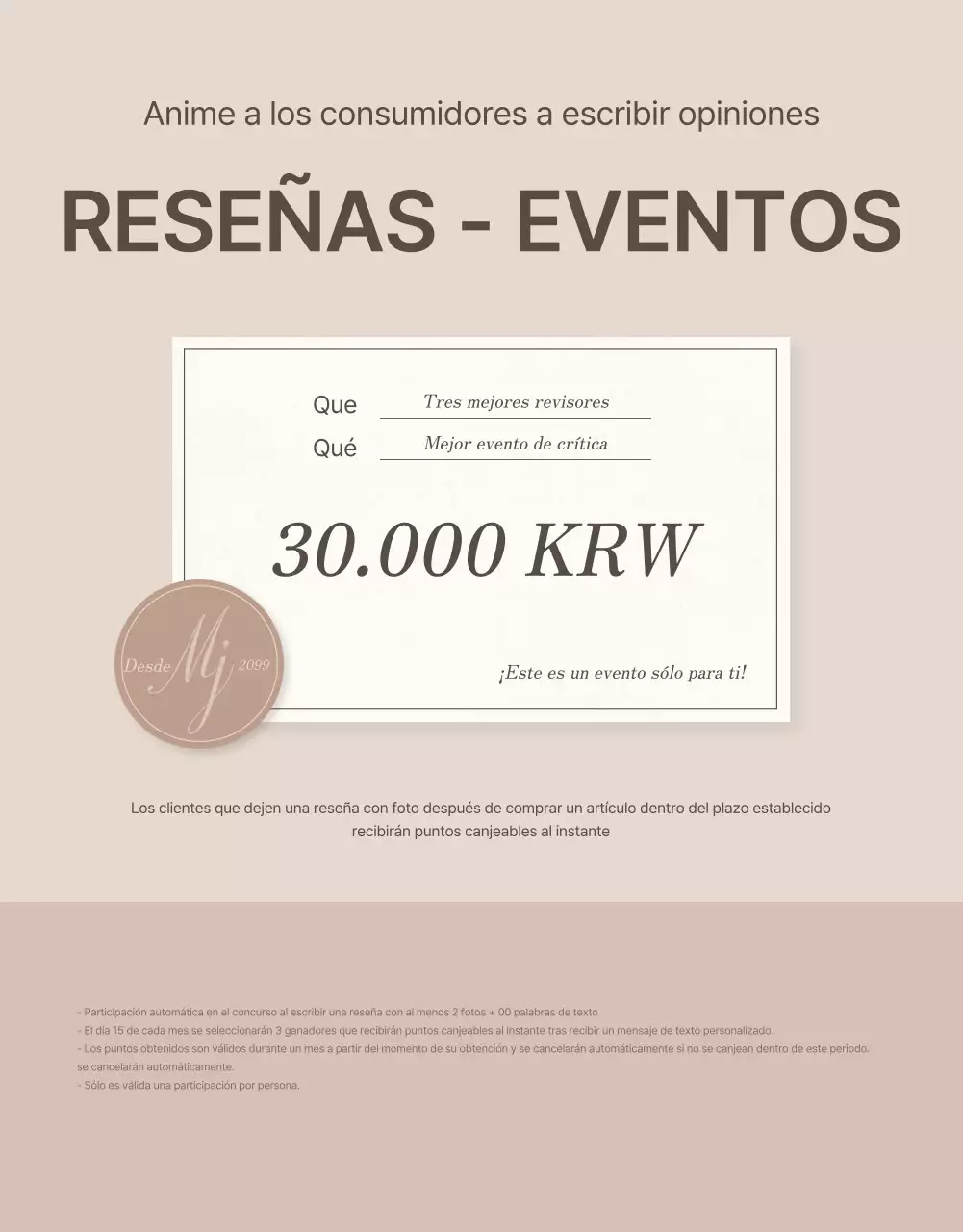 Promocione su página de reseñas de joyas en marrones y beiges