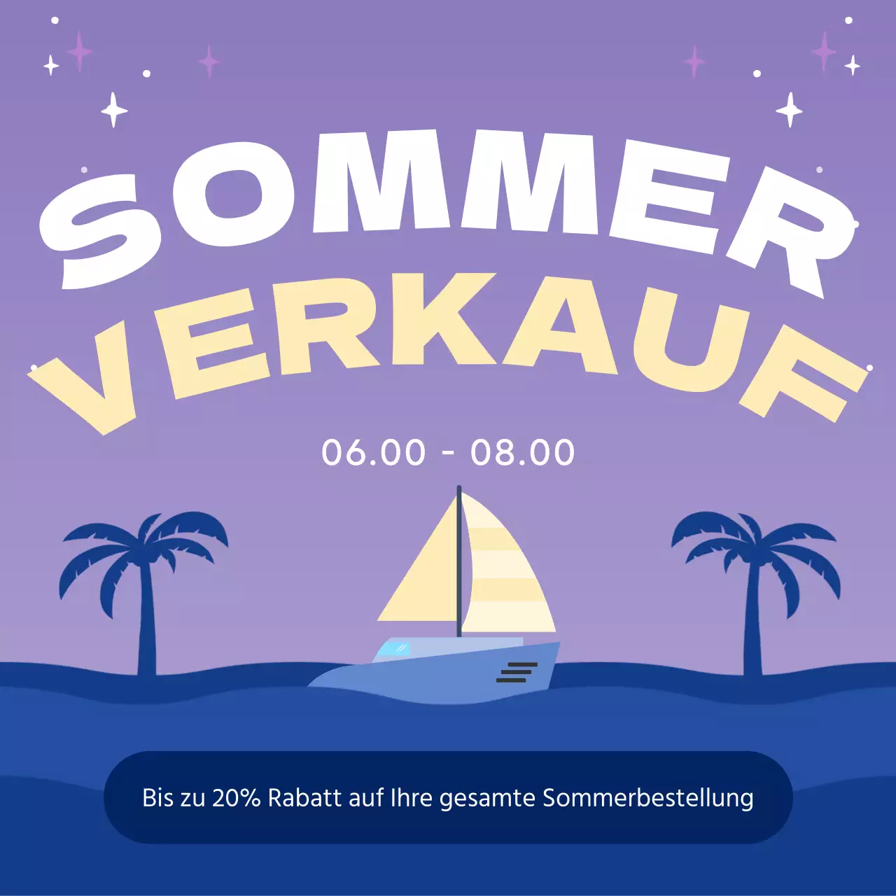 Tropical Summer Sale Guide in Hellblau und Gelb