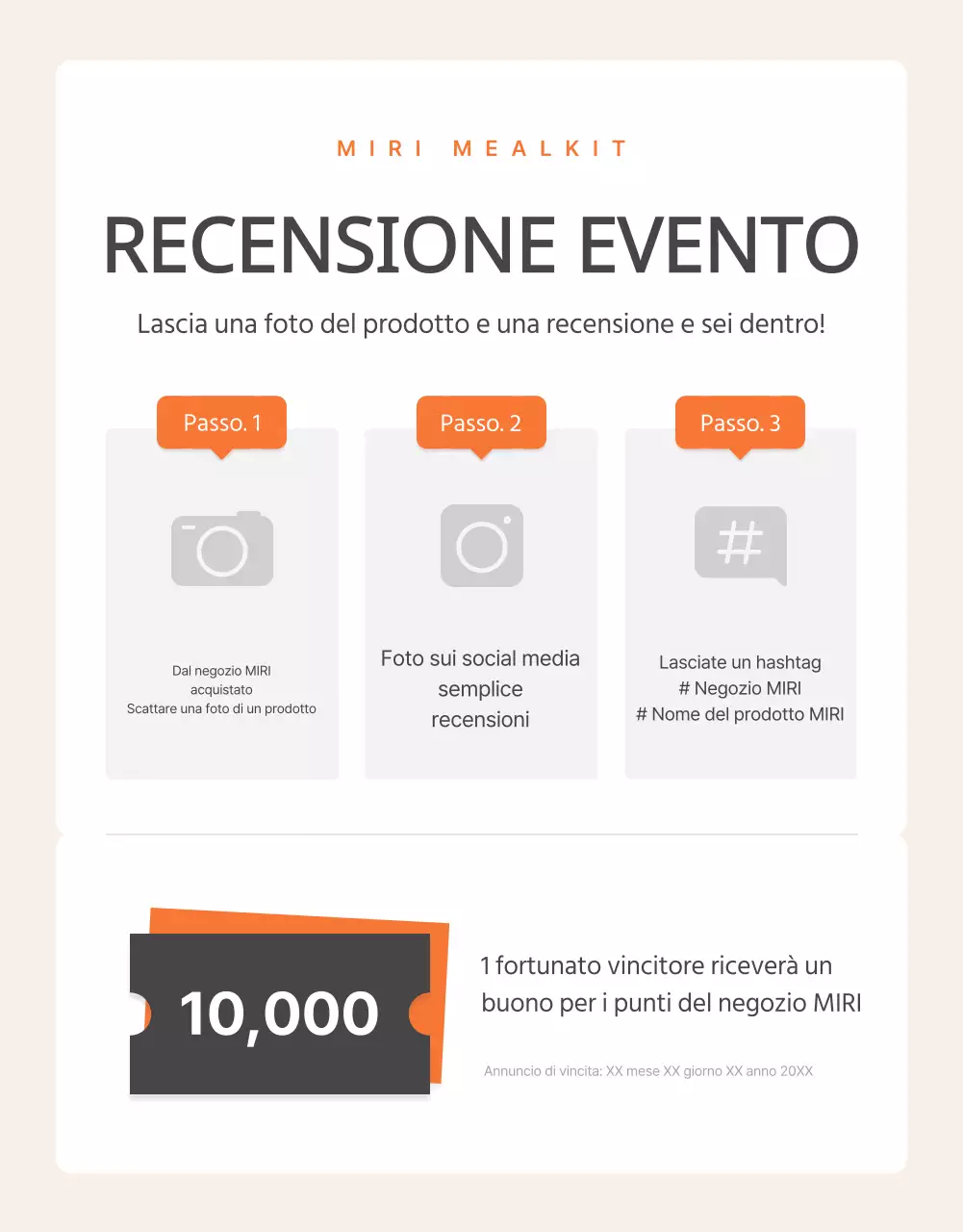 Promuovere kit di pasti base tteokbokki in arancione e avorio