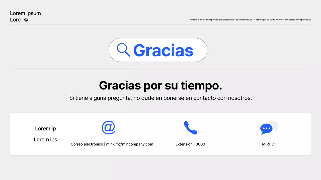 Un sencillo informe de planificación de productos en azul y gris