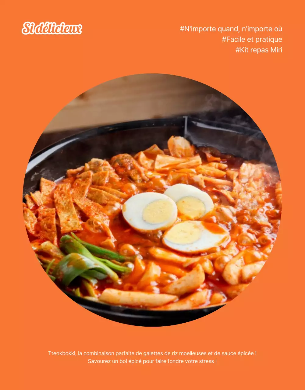 Promouvoir le kit alimentaire de base - photos de mise en page orange et ivoire