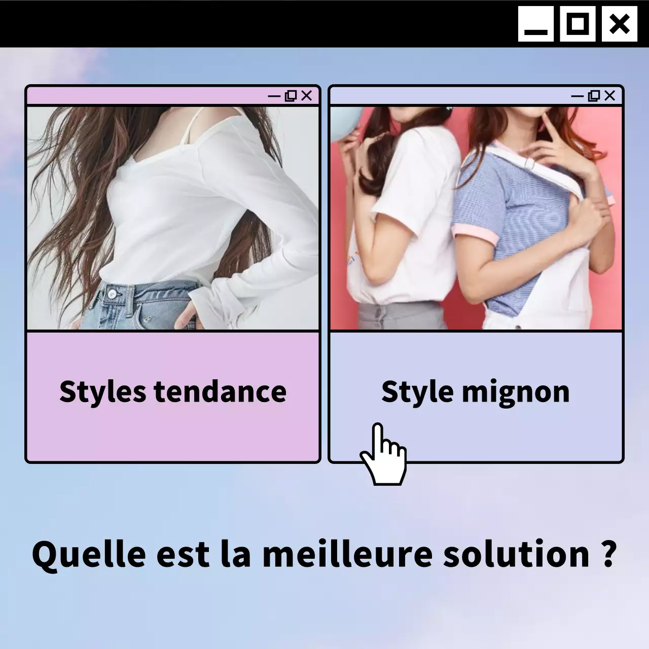 Déclaration de l'avis d'information publique sur les vêtements cybernétiques violet clair et rose.