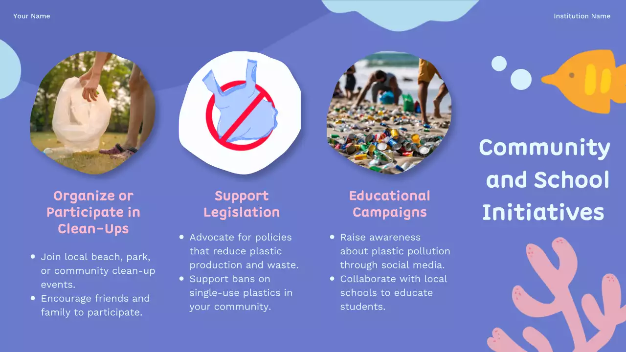 Blue Simple Plastic Waste Guide Presentation