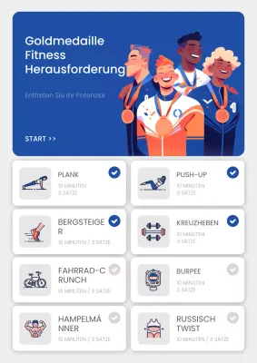 Ein moderner Trainingsplan in Marineblau