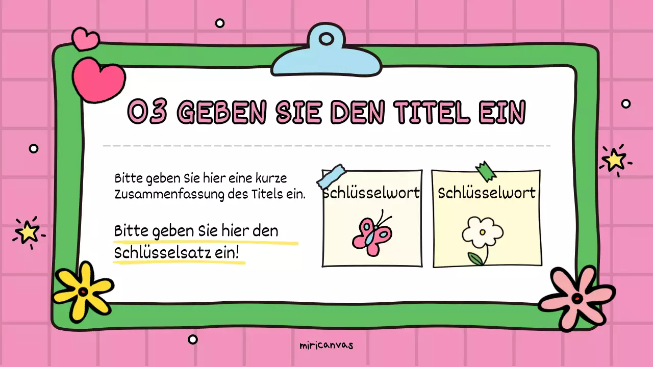 Eine niedliche rosafarbene und grüne Bildungsförderung