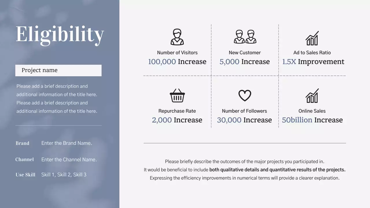 Bản trình bày CV danh mục đầu tư tối giản màu xanh