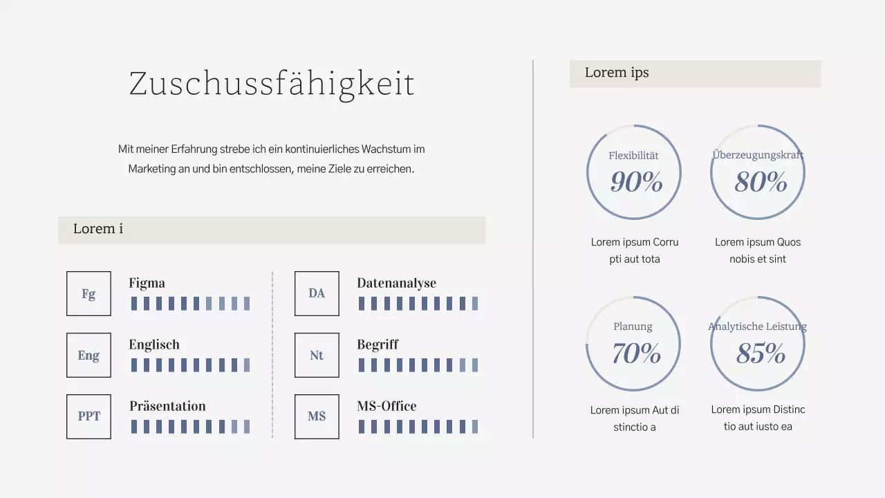 Marineblaue, einfache, professionelle Bewerbungsmappe für Vermarkter