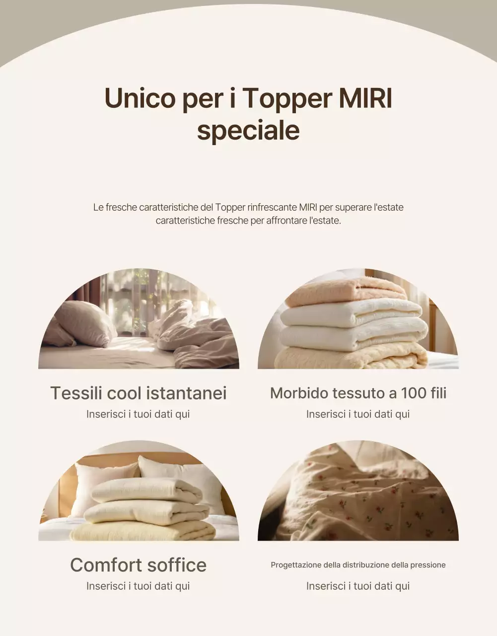 Un'introduzione ai moderni topper refrigeranti in beige e avorio