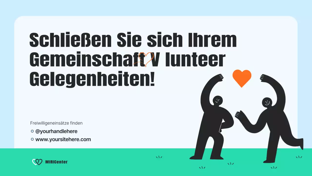 Ein moderner Zivildienstprospekt in Hellblau und Orange