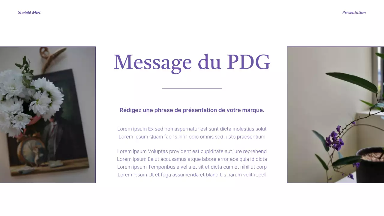 Une présentation luxueuse de la marque en violet