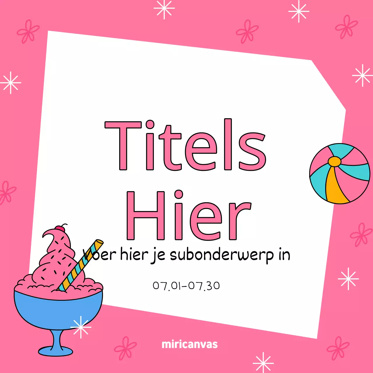 Een geel en groen welkom voor de zomer evenement promoten