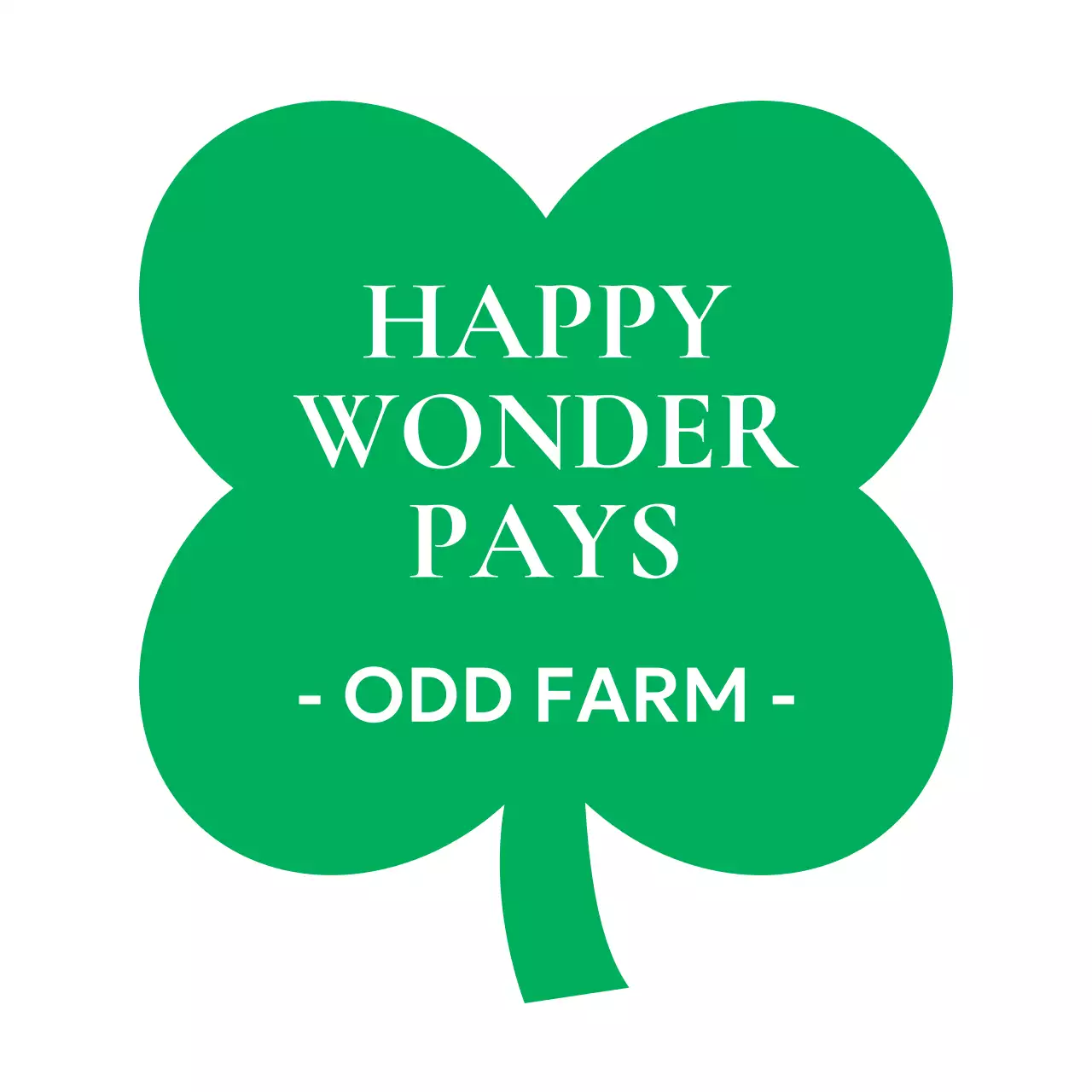 Conception avec une police de caractères sentimentale et une icône de trèfle