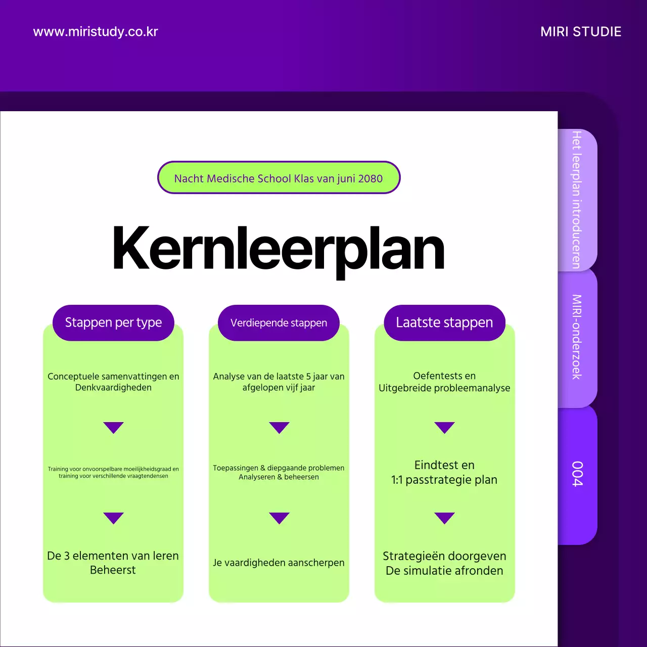 Een eenvoudige schoolbrochure in chartreuse en paars