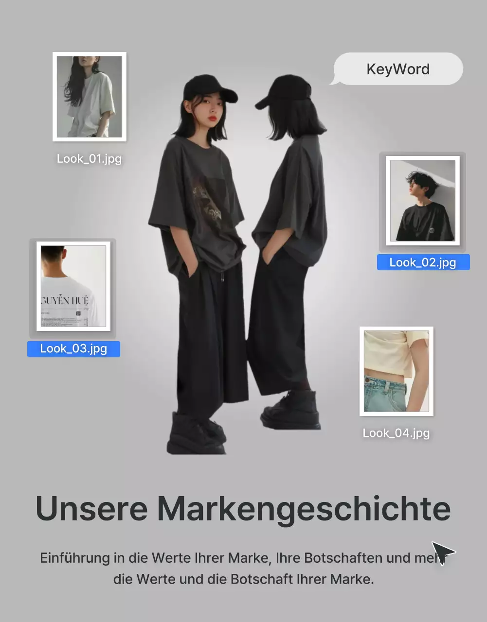 Bewerben Sie Ihre Intro-Seite in einem trendigen Mode-Einkaufszentrum in Grau und Hellblau