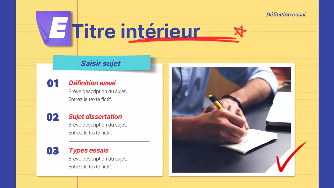 Informations sur l'annonce surlignées en jaune et bleu marine