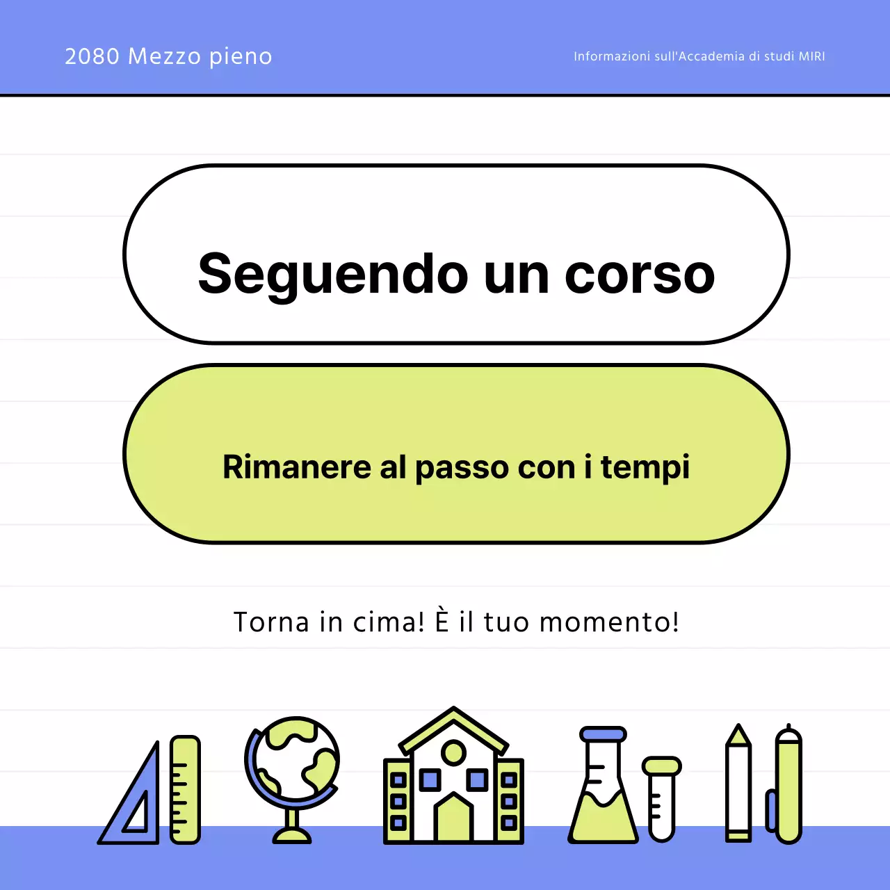 Un simpatico prospetto scolastico in chartreuse e blu chiaro