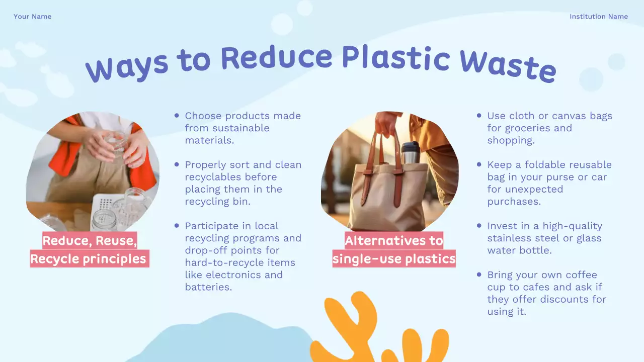 Blue Simple Plastic Waste Guide Presentation
