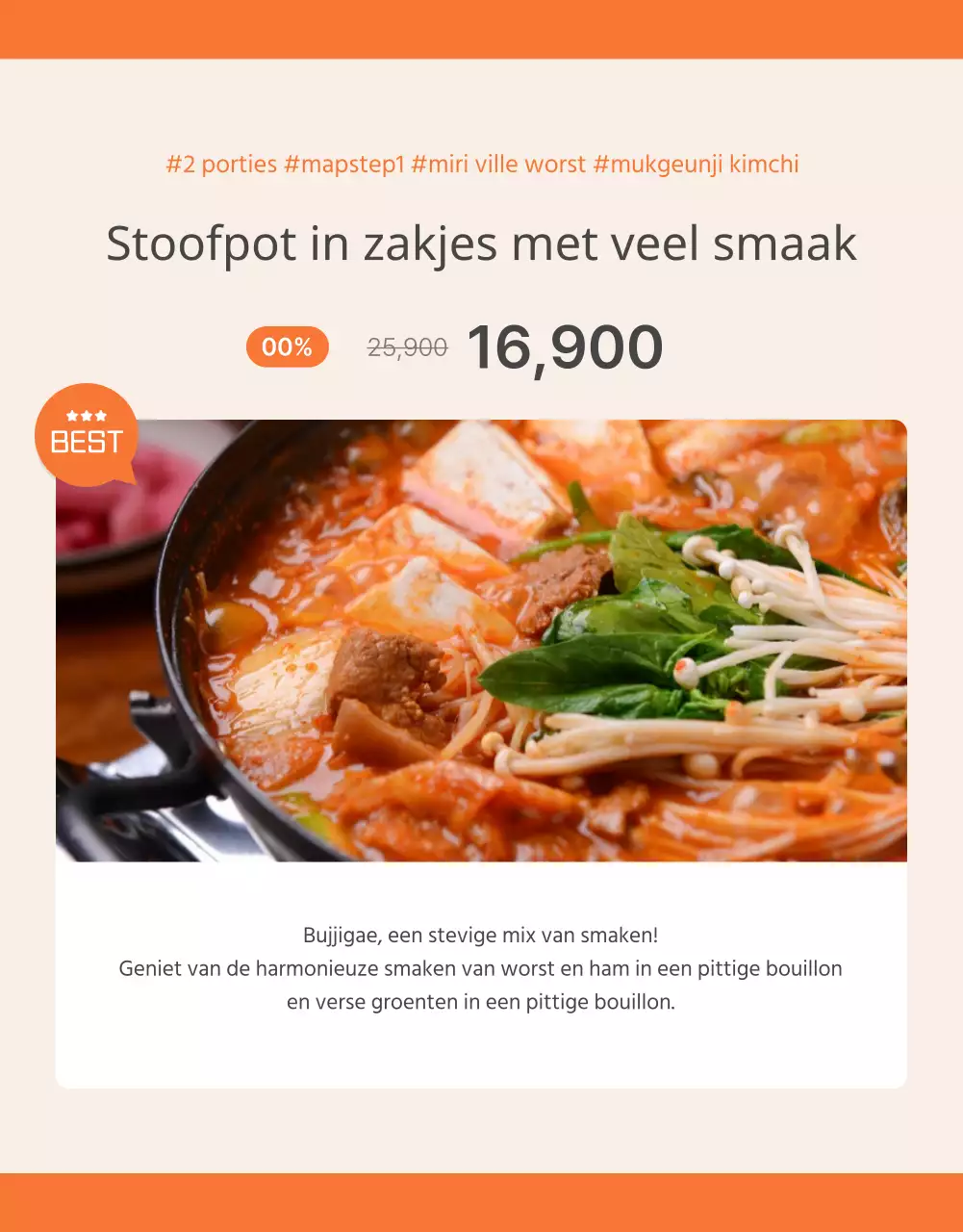 Beschrijf en promoot basismaaltijden in Orange en Ivory