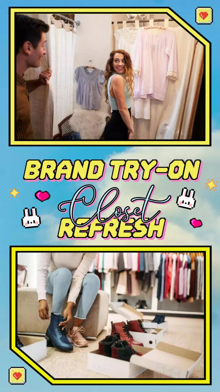 블루 트렌디 패션 프로모션 인스타그램 포스트