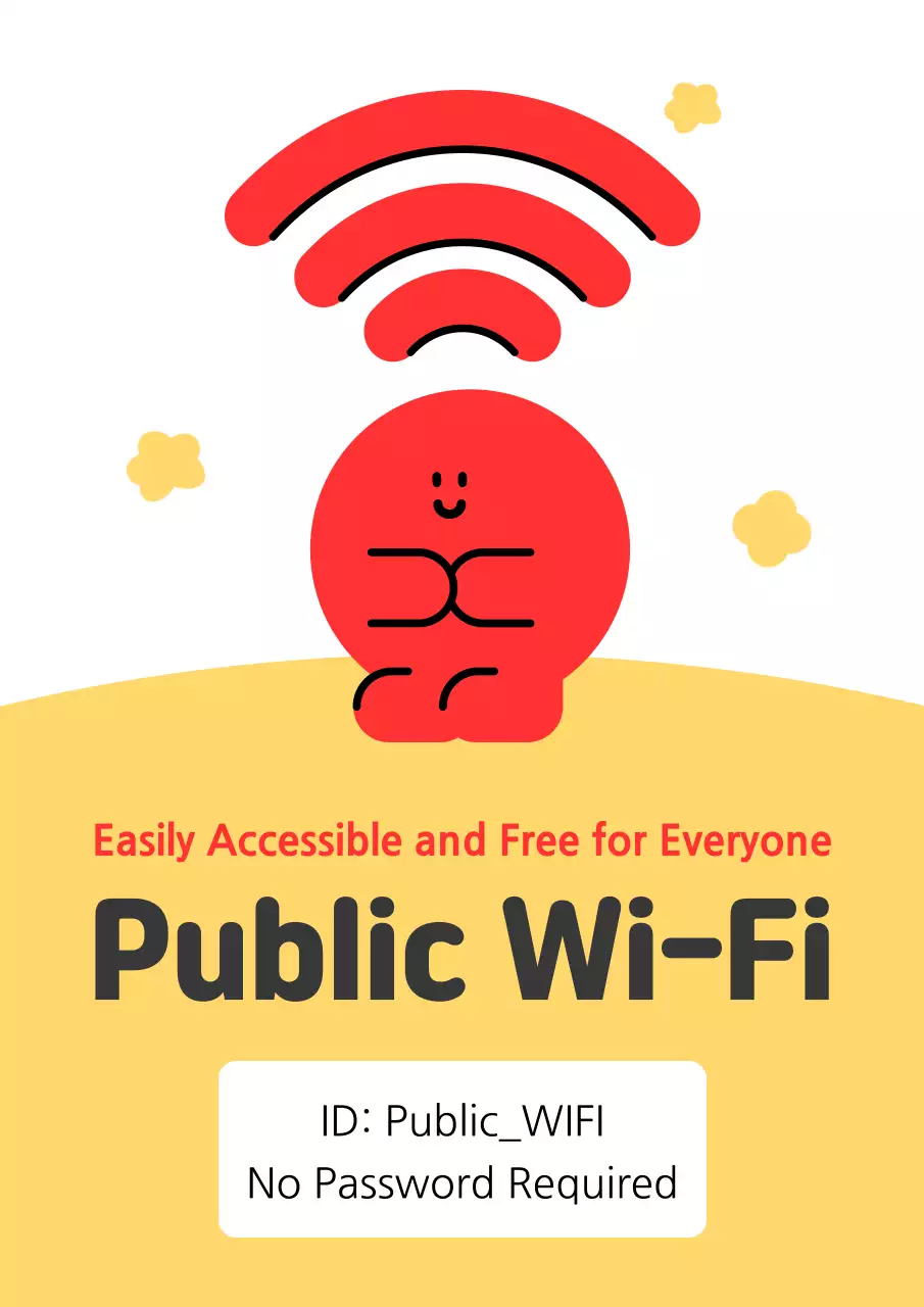 Red Minimal Wi-Fi Announcement Poster