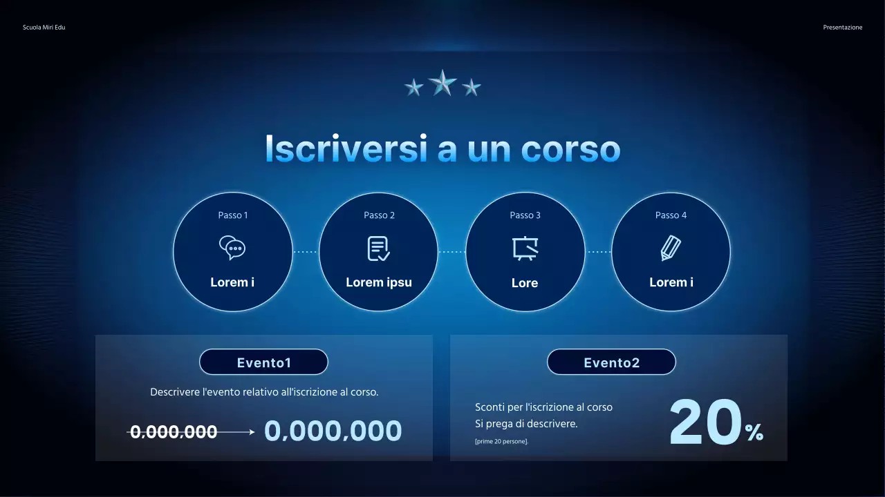 Promuovete una conferenza speciale con un semplice sfondo sfumato in blu navy.