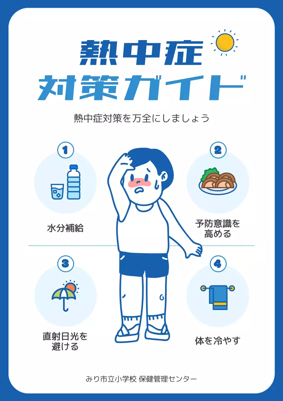 青 シンプル 健康 ガイド ポスター