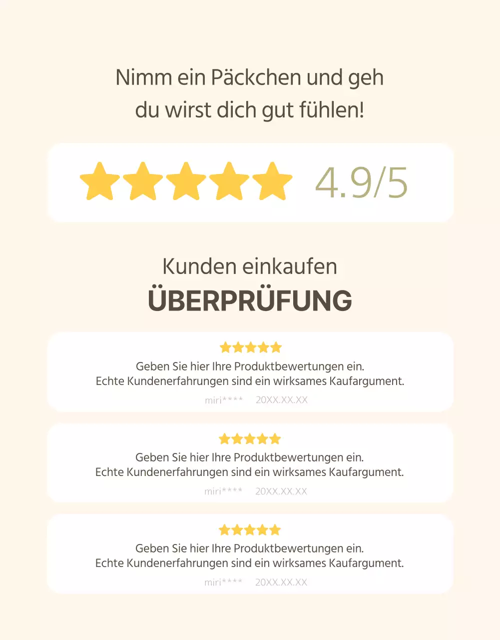 Werbung für Sojamilch im modernen Stil in Beige und Khaki