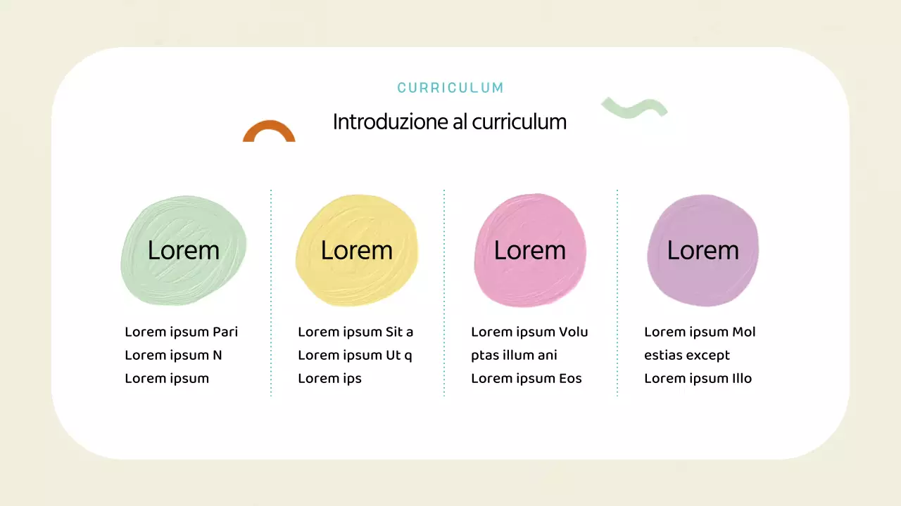 Prospetto di scuola d'arte in stile geometrico in avorio e menta