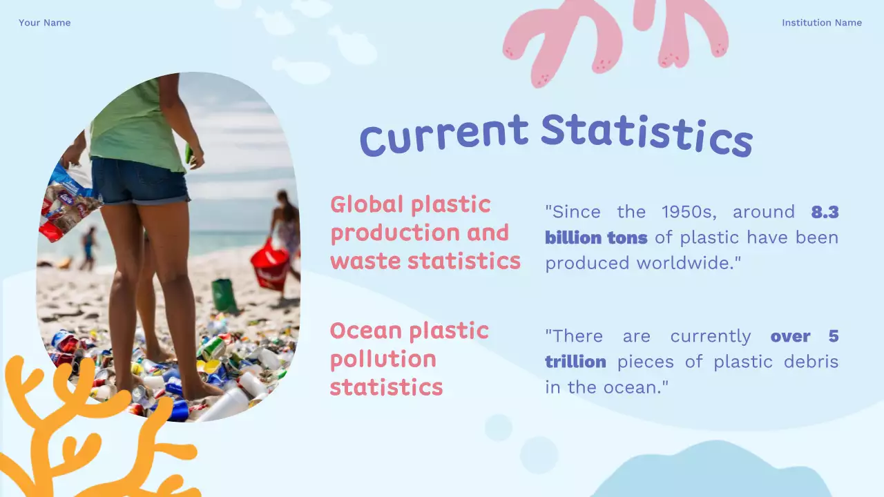 Blue Simple Plastic Waste Guide Presentation
