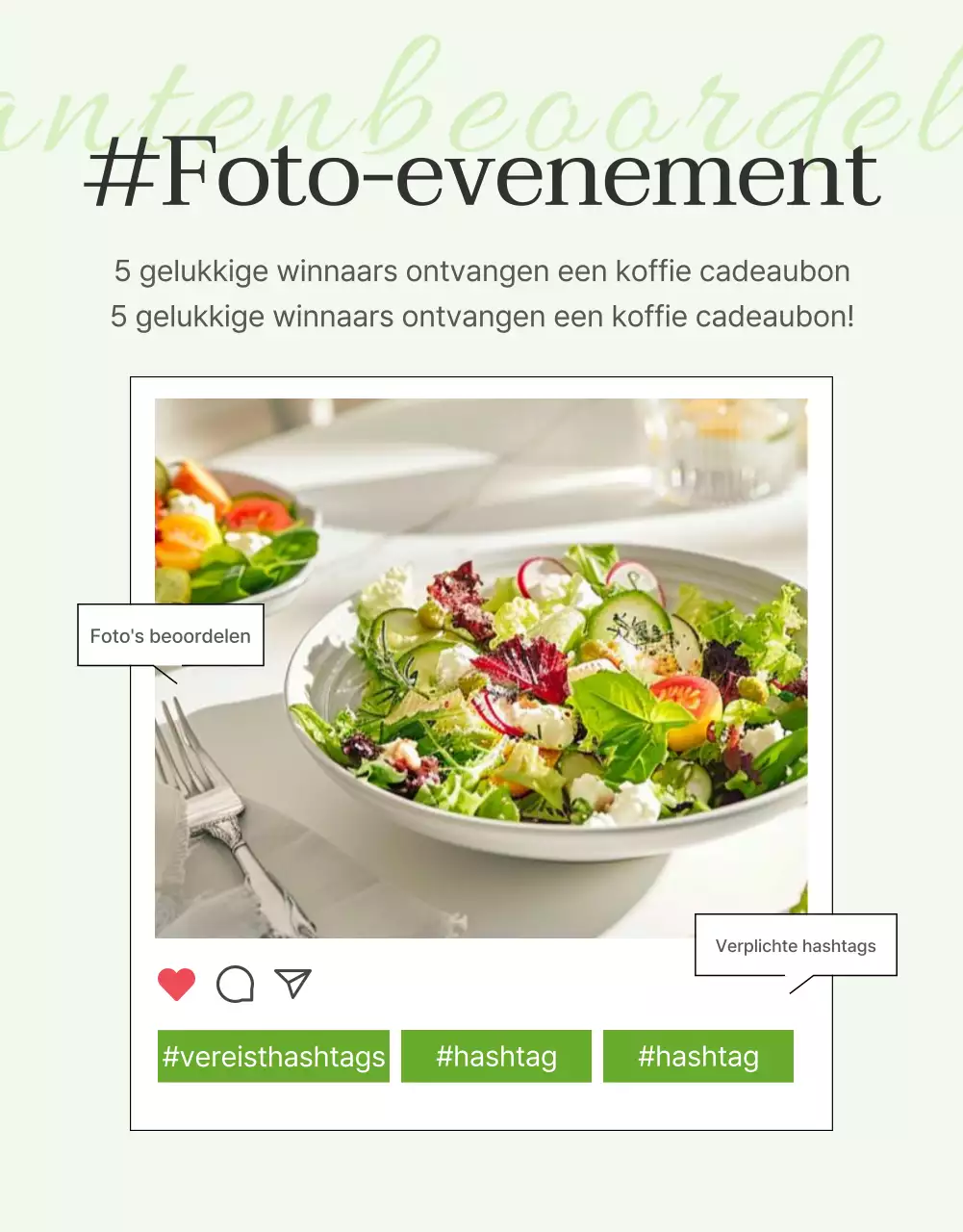 Promoot een eenvoudige salade recensie-evenement in witte en lotusbonen