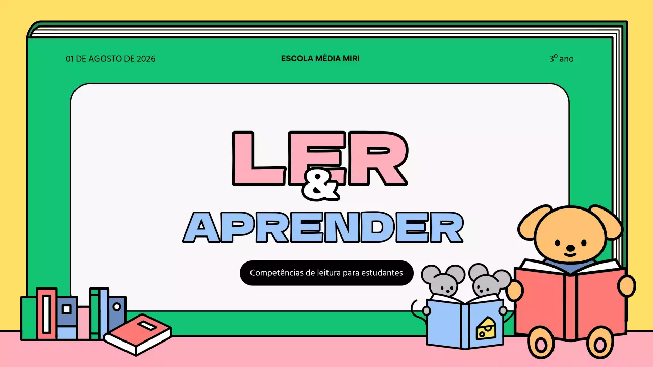 Materiais de leitura giros, cor-de-rosa e verdes