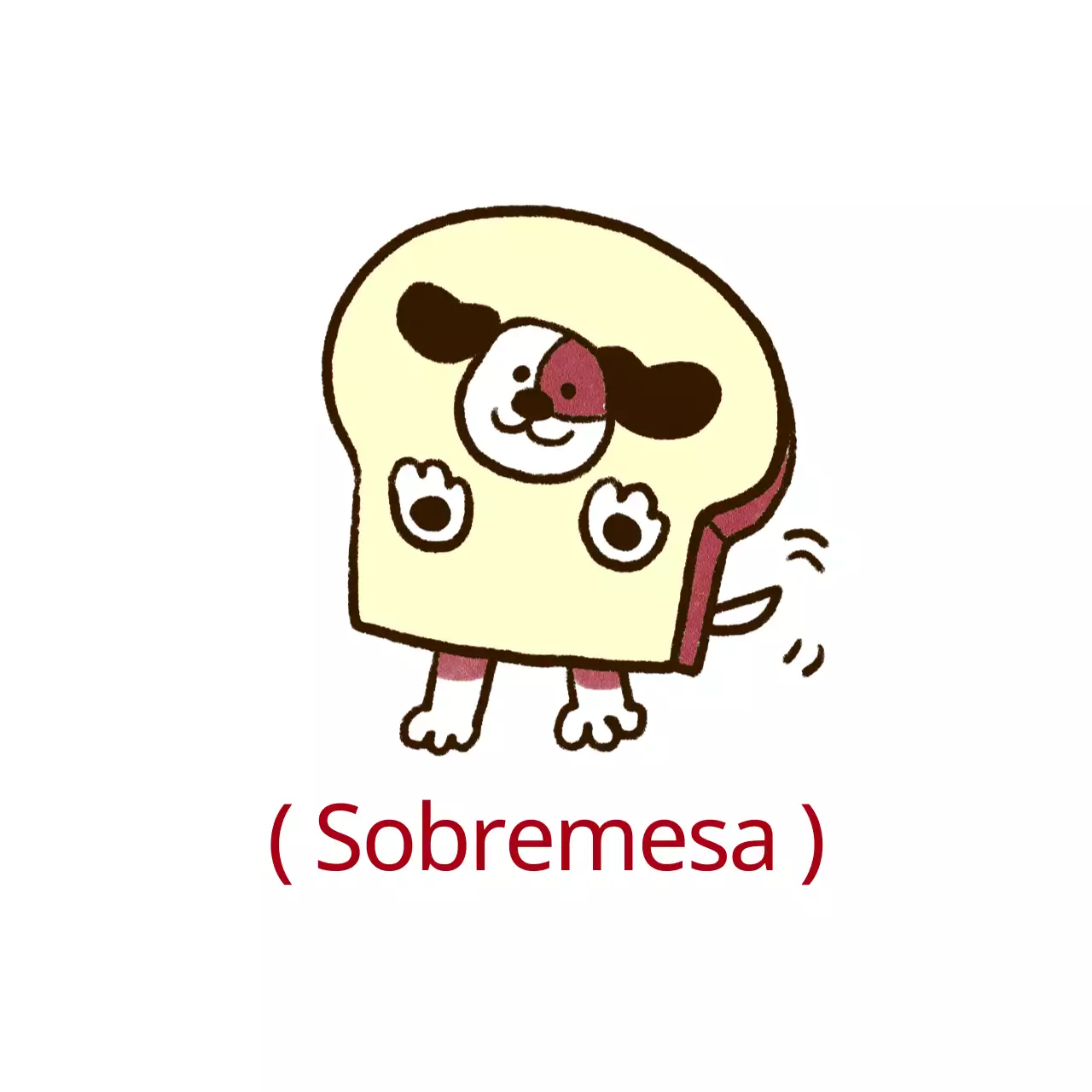 Ilustrações giras de sobremesas vermelhas e azuis em mercadoria de café