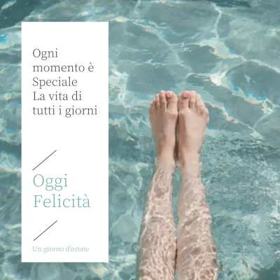 Semplice annuncio sui social media in azzurro e bianco