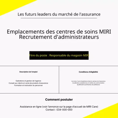 Une simple offre d'emploi administratif en gris et jaune
