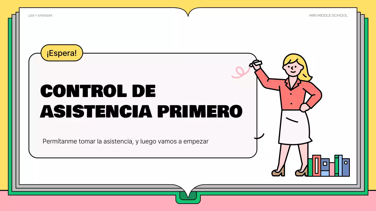 Bonito material de lectura rosa y verde