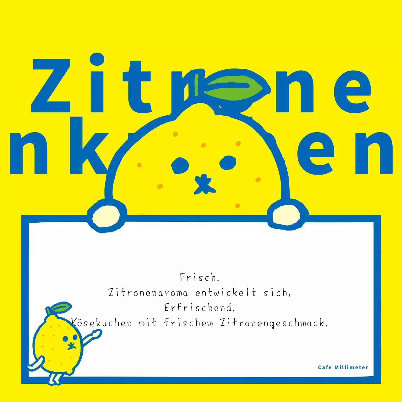 Werben Sie für ein aussagekräftiges Menü in Gelb und Blau