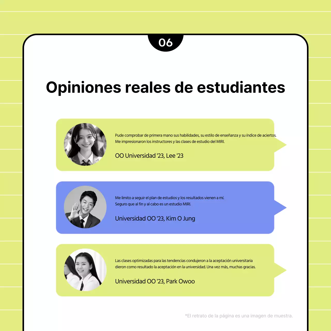 Un bonito folleto escolar en chartreuse y azul claro