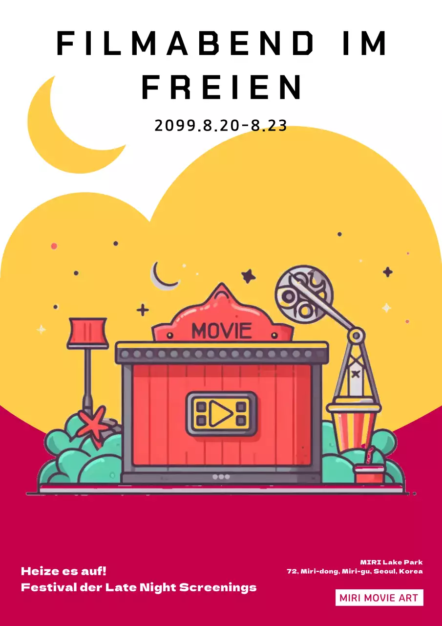 Förderung moderner Late-Night-Vorführungen in Rot