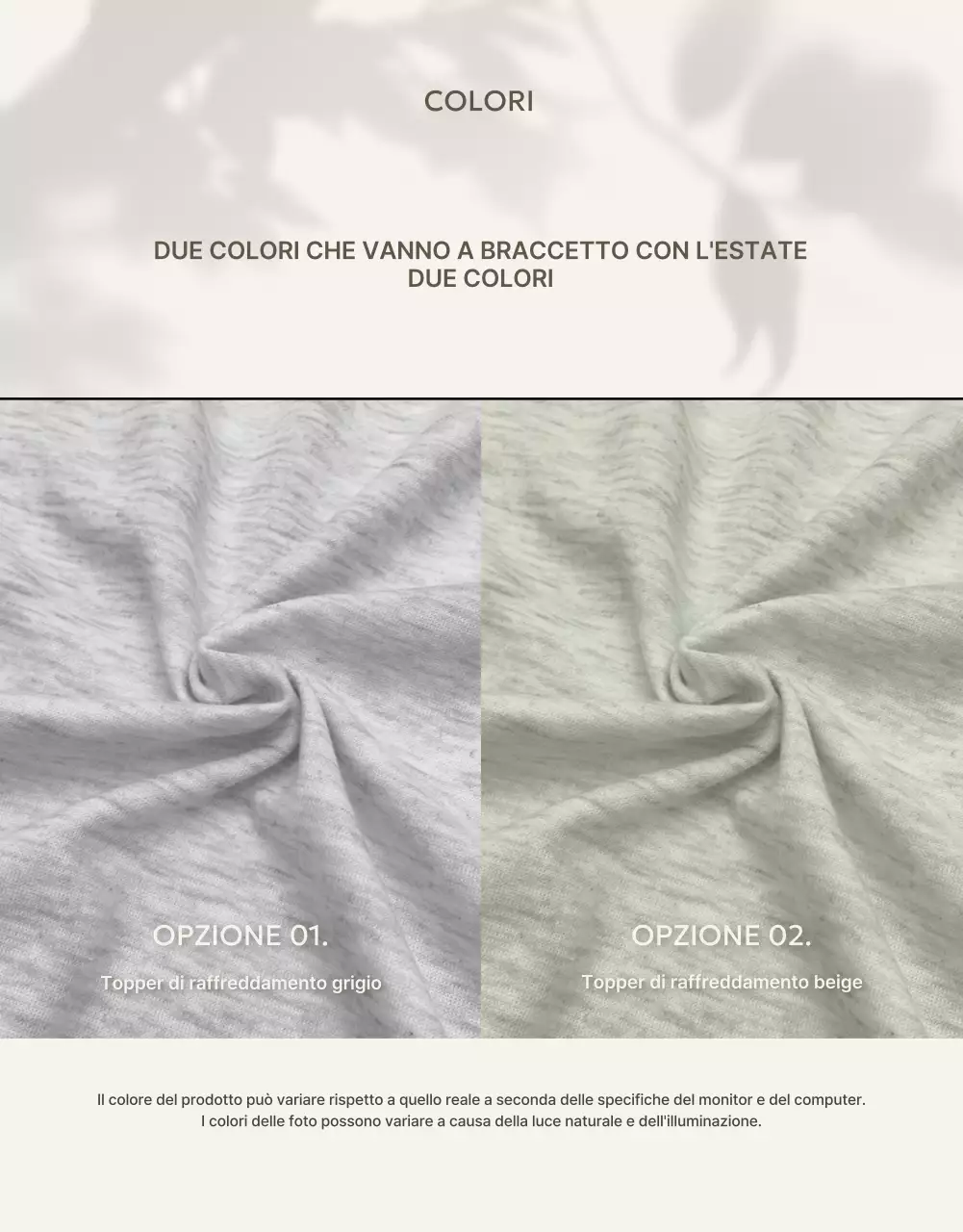 Un'introduzione ai moderni topper refrigeranti in beige e avorio