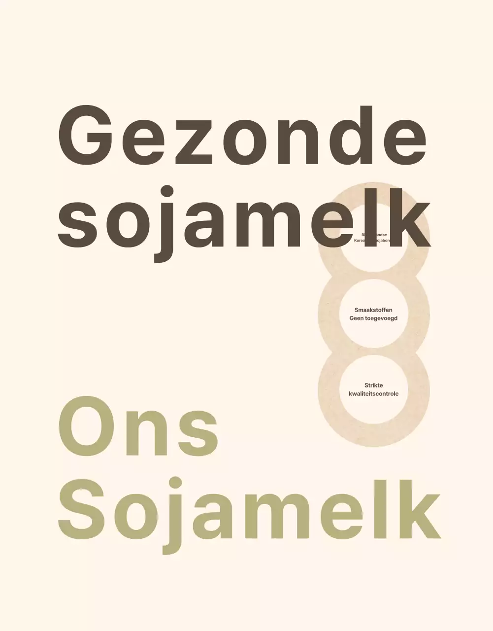 Sojamelk promoten in een moderne stijl in beige en kaki