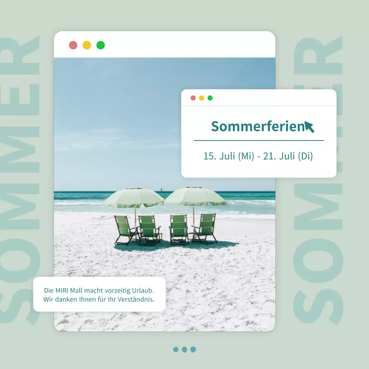 Eine einfache Sommerurlaubsankündigung von Lotus und Mint