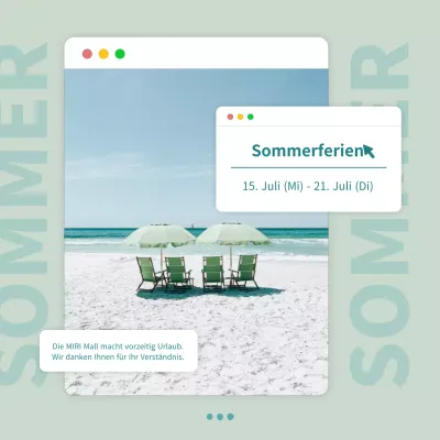 Eine einfache Sommerurlaubsankündigung von Lotus und Mint