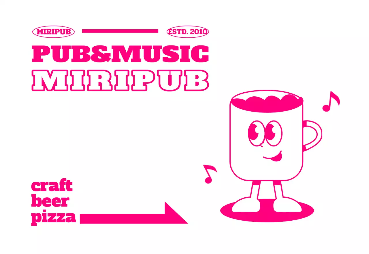 맥주잔 캐릭터를 사용한 레트로 입간판